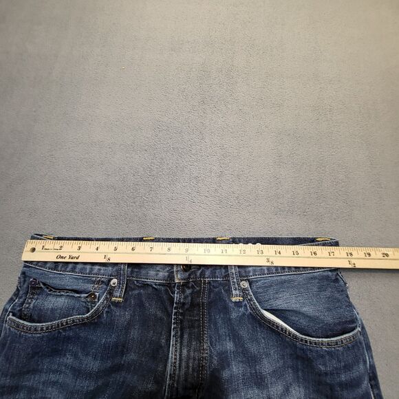 Gap 1969 Jeans Mens 35x30 Blue Relaxed Straight Leg Distressed Denim - Picture 8 of 10